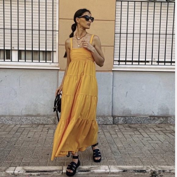 Zara orange maxi dress - Picture 2 of 8